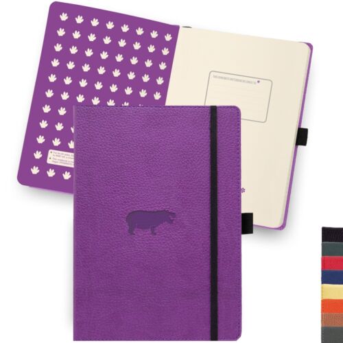 Dingbats - Wildlife Squared Medium Notebook, Purple Hippo, A5 - Hardcover - Crea - Picture 1 of 5