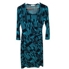 Calvin Klein Dress 2 Career Black Print Stretch Knee Length Business Travel