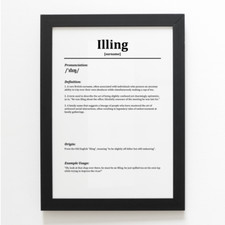A4 PRINT - Illing - Funny Humorous Family Surname Definition