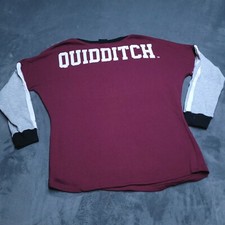 Harry Potter Hogwarts Quidditch Spellout Large Sweater Logo Pocket
