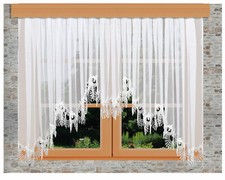 Blumenfenster-Store Nastja Plauener Spitze Reihband Fertiggardine 5-Bogenstore