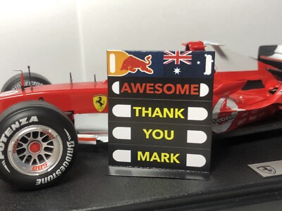 Pitboard 1:18 (F1 Slateboard) / Mark Webber (RedBull) 2014 / Awesome Thank You Mark