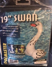 2003 Poolmaster Floating SWAN Inflatable Pool Float Toy 19" NOS Free Shipping