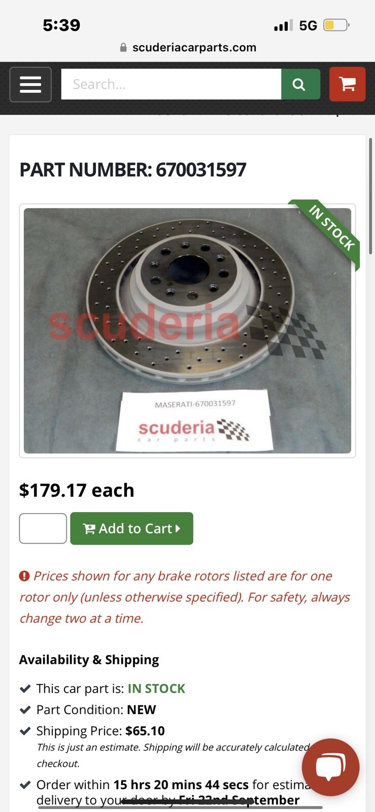 Rear Brake Discs for Maserati Ghibli, Quattroporte 670030934