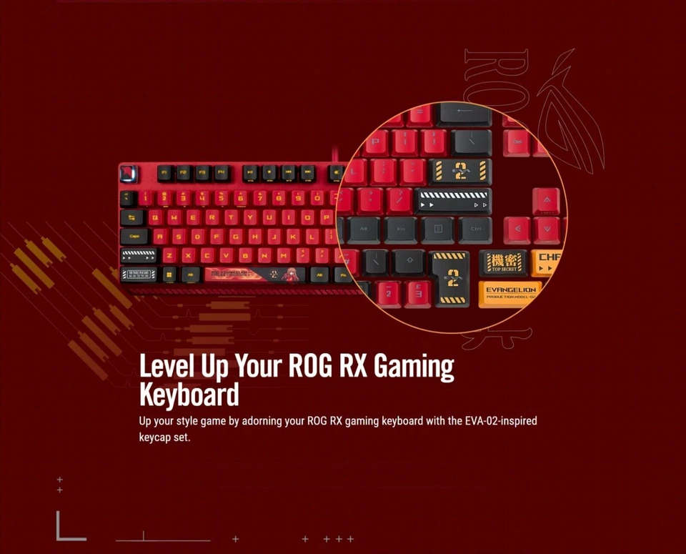 New Original ASUS ROG Keycap Set For RX Switches EVA-02 Edition - Image 2 of 3