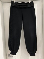 DOLCE GABBANA Black Tuxedo Jersey Easy Women’s Pants Leg’s Logo Size 40