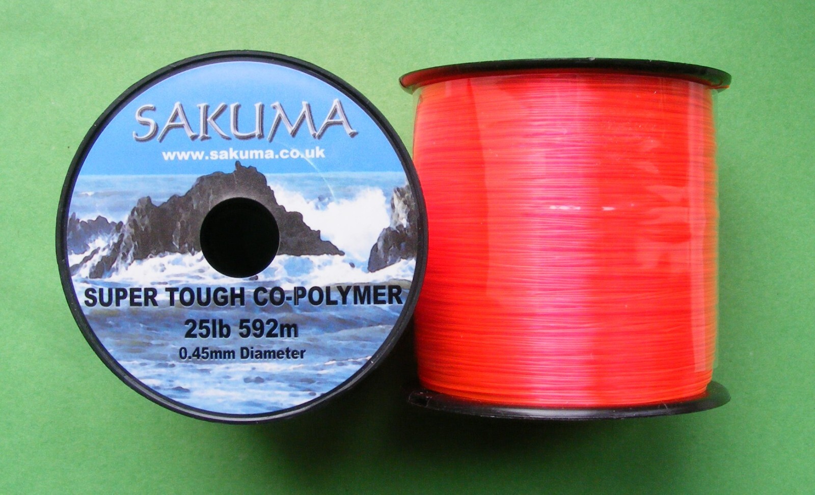 Sakuma Super Tough CoPolymer Sea Fishing Line High Viz Red 4oz