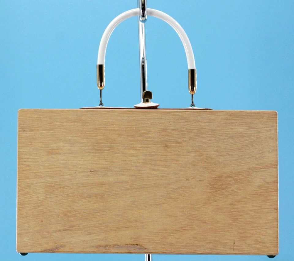 Bolsa de mão vintage anos 60 madeira Collins Of Texas caixa com cavalo 1962 Enid Collins assinada - Imagem 4 de 4