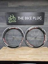 Zipp 404 Speed Weaponry Carbon Fiber Wheelset 650c Clincher Rim Brake *Damaged*