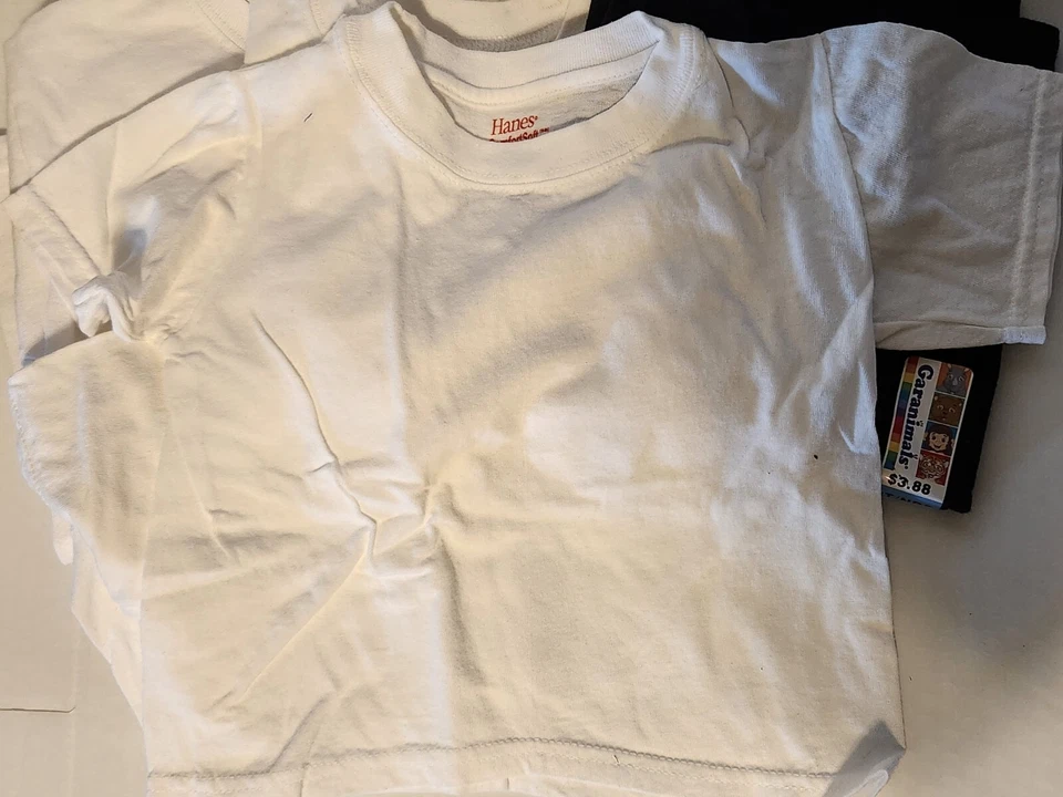 Toddler's Tees Short & Long Sleeve Size 3T Black and White Hanes Garanimals - Image 2 of 4