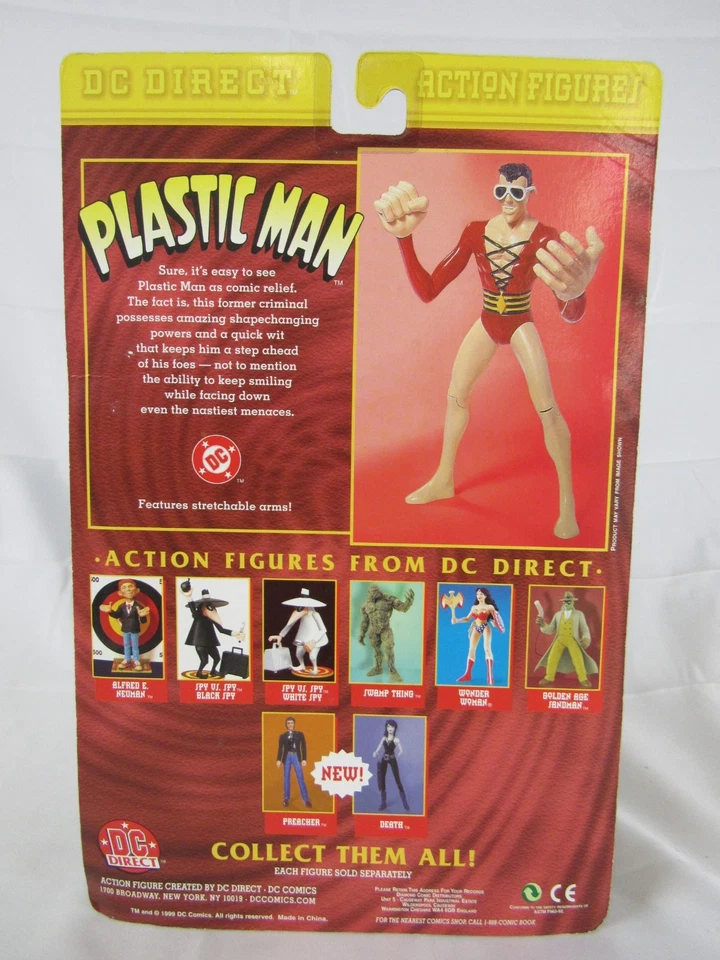 Figura sellada DC Direct 1999 Plastic Man 7" sin usar, en caja C582 Foto 2 de 2