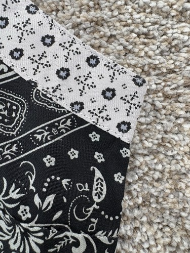 Aventura Sundress Women M Black Gray Bandana Print Tie Waist Western Prairie NWT - Picture 8 of 16