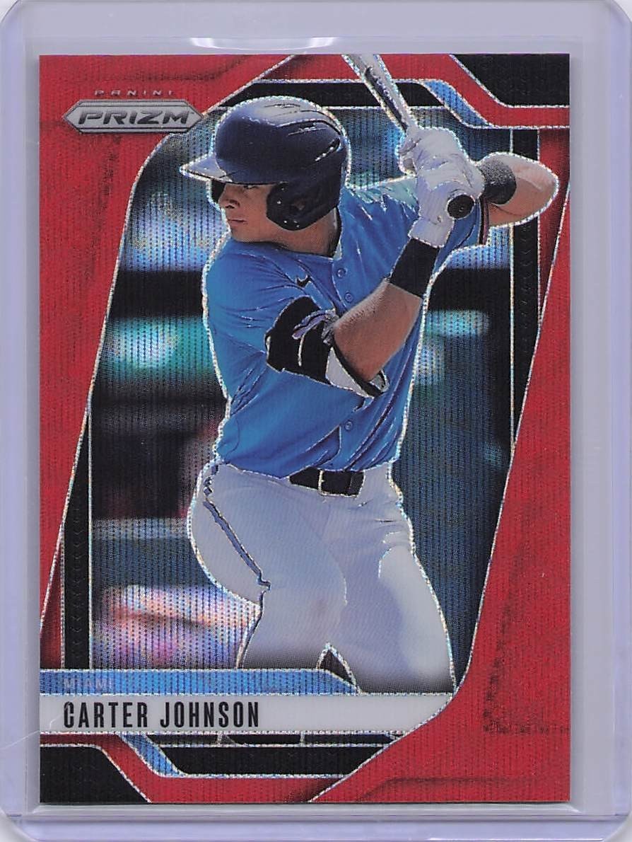 2025 Panini Prizm - Carter Johnson #91 Ruby Wave Prizm (RC)