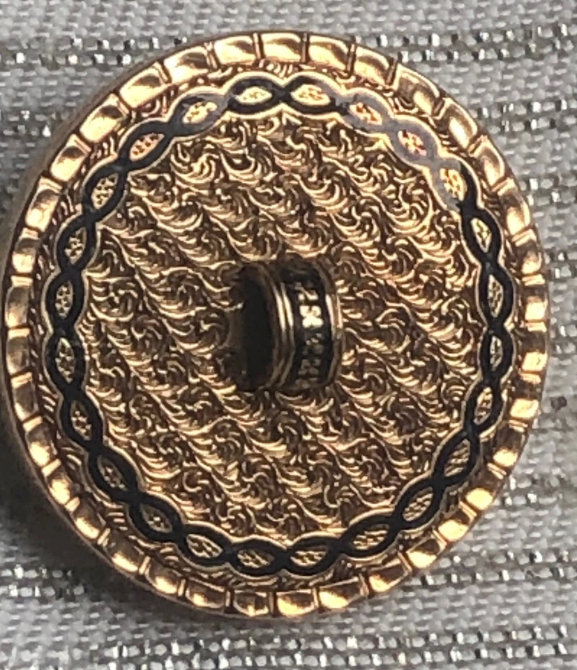 Antique Victorian 14k Gold Black Enamel Button Brooch Pin / Pendant / Watch Pin - Image 2 of 4
