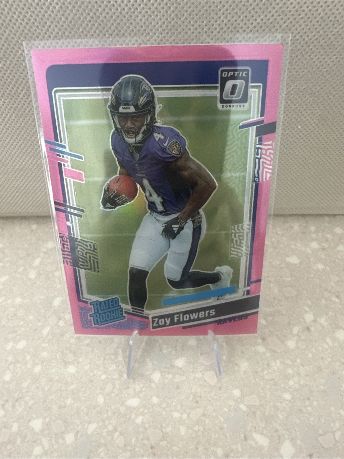 2023 Panini Donruss Optic - Rated Rookie Zay Flowers #210 Pink Prizm (RC)