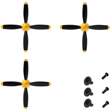 3 Sets Rc Plane 4-Blade Propeller with Propeller Savers and 3 Adapters for VO...