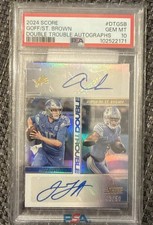 2024 Score Goff/St. Brown Double Trouble Autographs PSA 10