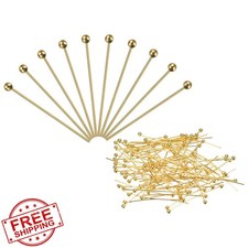 PATIKIL 200pc Gold Ball Head Pins, 24 Gauge 50mm, Jewelry Making Brass