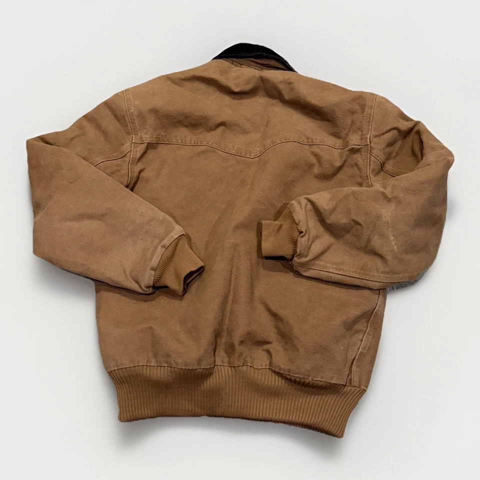 Vintage 90s Small Carhartt Quilted Lined Canvas Collar Jacket J14 BRN Santa Fe - Image 3 of 4