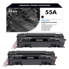 2PK CE255A Toner Cartridge for HP 55A LaserJet Enterprise MFP M525f M525dn M525c