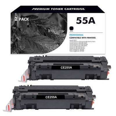 2PK CE255A 55A Toner Fits HP LaserJet Enterprise P3015 P3015d P3015dn MFP M521dn