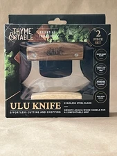 Thyme and Table Ulu Knife and Knife Rest New in Box Kitchen Gift