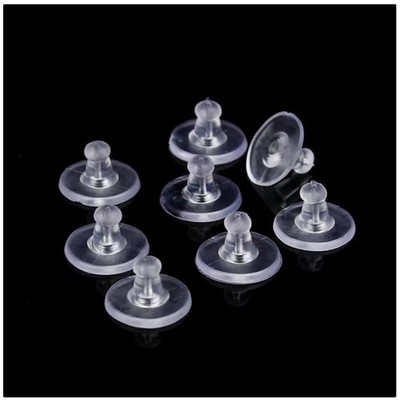 Rubber Earring Backs,100PCS Soft Clear Earring Backs Replacements for Droopy