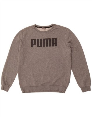 Puma Herren Graphic Sweatshirt Pullover Medium Grey Flecked Cotton SI12