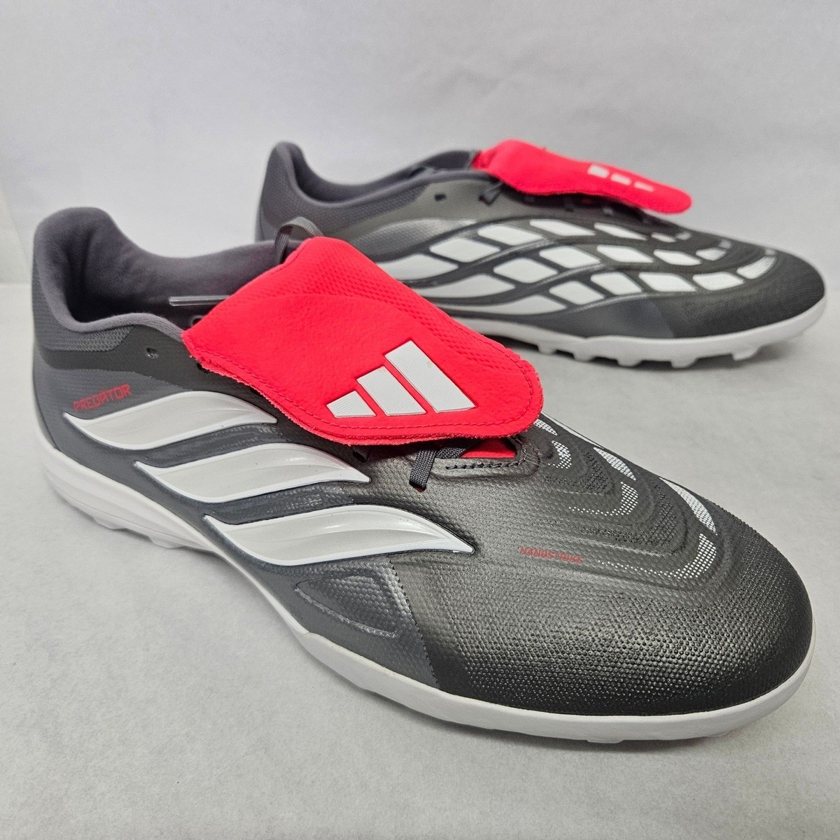 Adidas Predator League FT TF Soccer Cleats JR7875 Grey Lucid Red