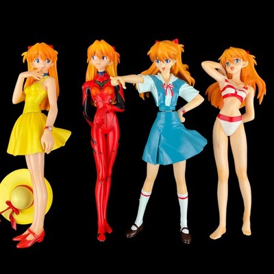 4pc Bandai Neon Genesis Evangelion Asuka Langley Portraits Anime Figure Lot