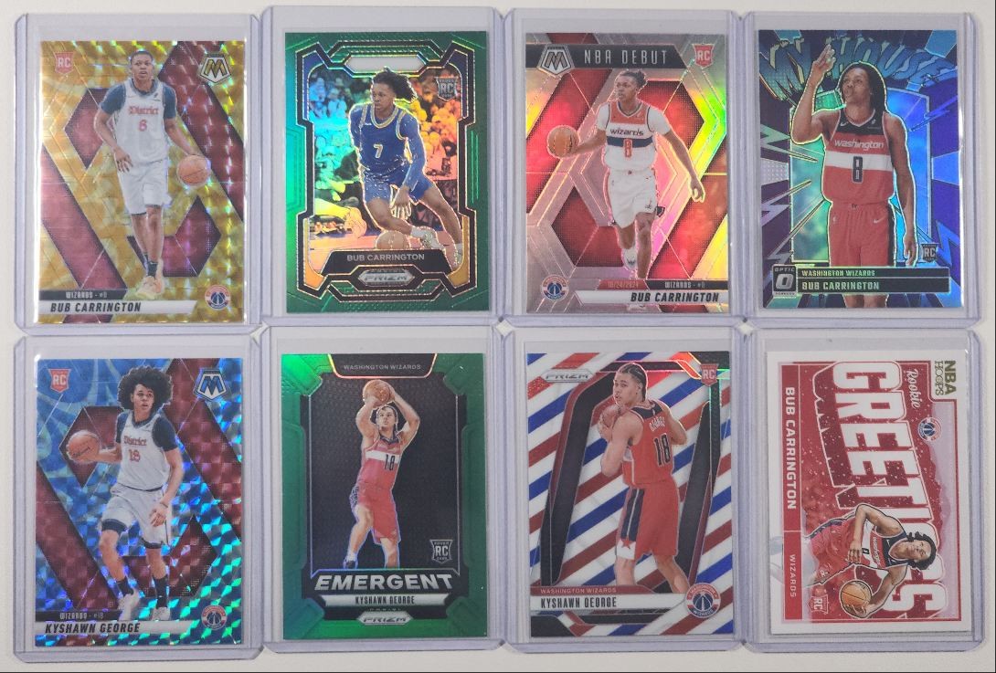 [8] KYSHAWN GEORGE BUB CARRINGTON 2024-25 MOSAIC DEBUT ROOKIE GREEN RC Q3641