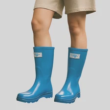 Women's Forever Young Mid Calf Rain Boots, Light Blue, Size 6