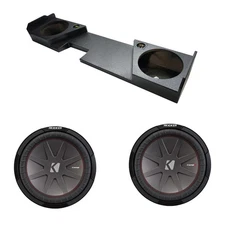 2014-2018 GMC Sierra Double Cab Kicker CompR CWR12 Dual 12 Custom Rhino Sub Box