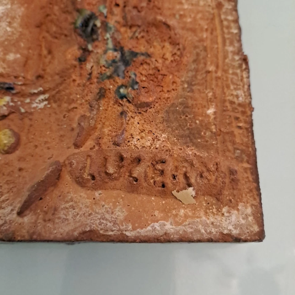 LUCERNI UGO FORMELLA TERRACOTTA VOLTO DONNA - Immagine 3 di 4