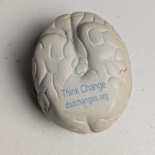 Think Change Gray Brain Foam Squeeze Stress Ball Novelty Toy