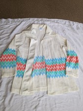 Vtg Sears Mesh Shirt Chevron Open Front Multicolor Sz Small 70s' Disco Rave