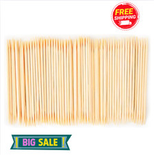 2400 Count Bamboo Wooden Toothpicks - Wood Round Double-Points Teeth Tooth Picks