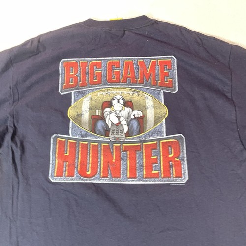 Big Dogs Shirt Mens XL Blue Big Game Hunter Football Dog Graphic Tee Humor