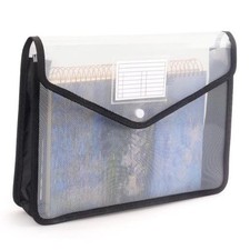 Plastic Expanding File Folder, Fit Letter/A4 Size, 1 Pack Transparent Black