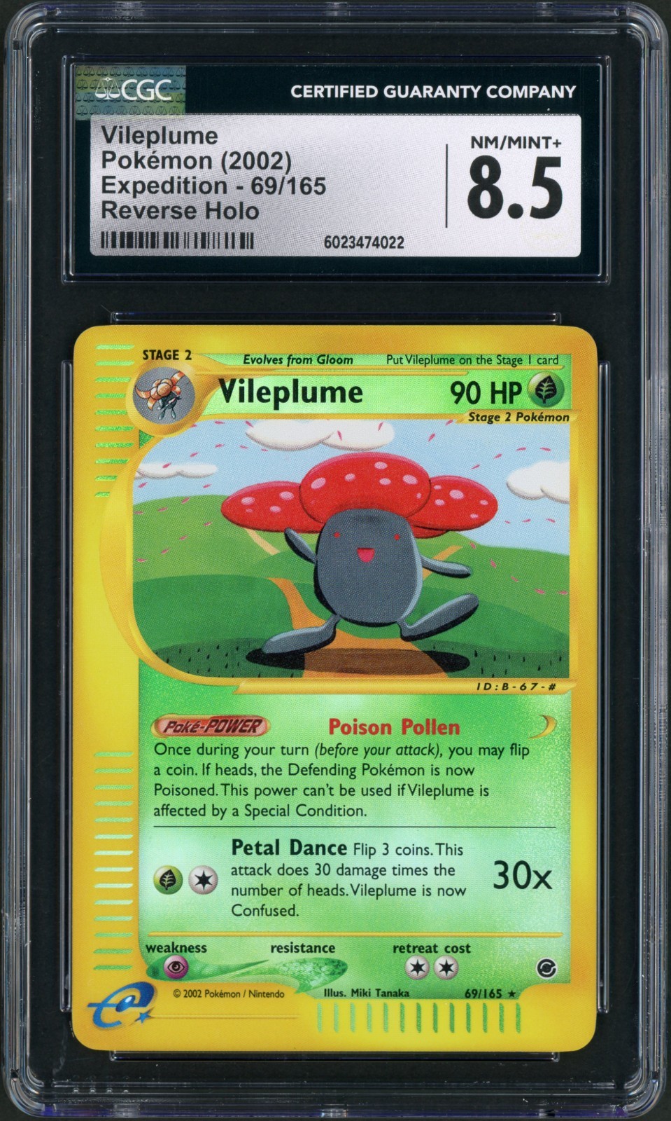 2002 Pokemon Expedition Vileplume Reverse Holo #69 CGC 8.5