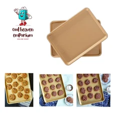 2-Pack Nonstick Half Sheet Pans with Reinforced Rims - Effortless Baking