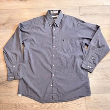 Etienne Aigner Mens Size 16 34/35 Large Plaid Button Down Dress Shirt