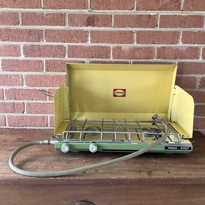 Vintage Primus Scout Dual Burner Propane Camp Stove w/ Hose
