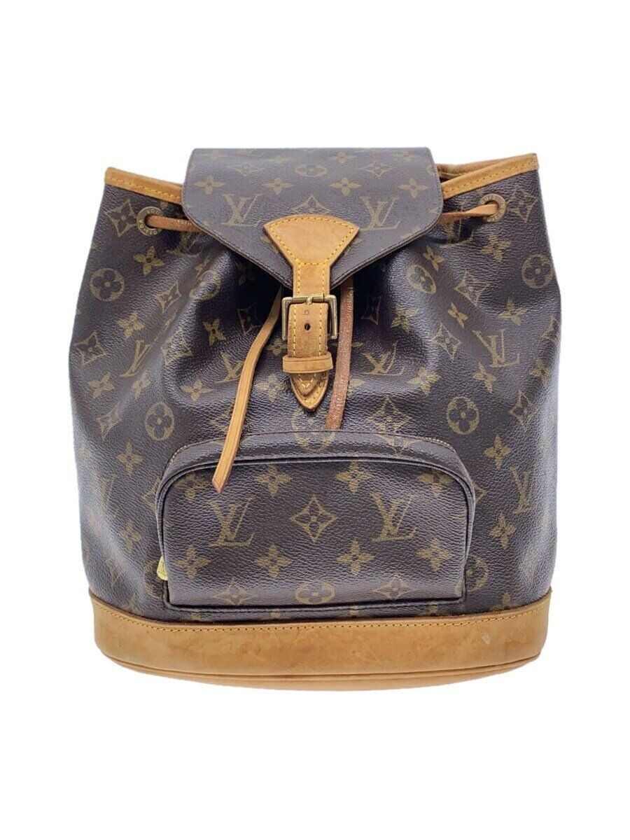 LOUIS VUITTON Backpack Montsouris MM_Monogram Canvas_BRW PVC Brown Used