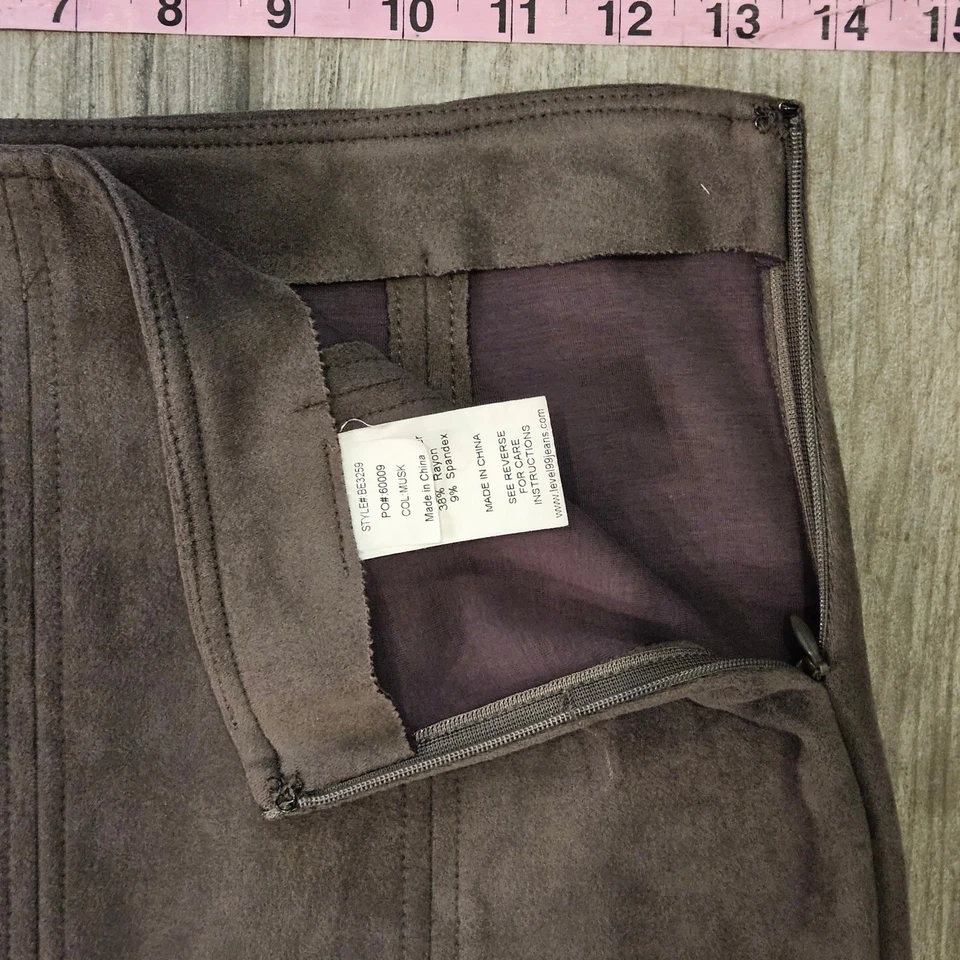 Falda Anthropologie Level 99 Mujer 28 Roselle Imitación Gamuza Lápiz Recto Marrón  Foto 4 de 4