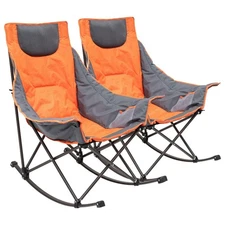 SUNNYFEEL Rocking Camping Chair, Luxury Padded Recliner, Oversized Folding La...