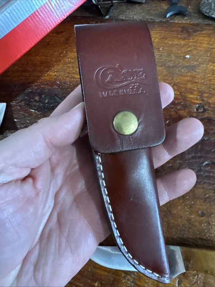 CASE XX 796-2 3/4 SS MAPLE BURL HUNTER KNIFE W/ LEATHER SHEATH 1990 RARE - Image 3 of 4