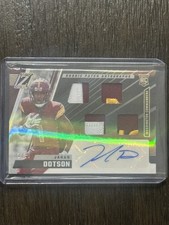 🔥2022 Panini Zenith #210 Jahan Dotson SSP Rookie Quad Patch Auto #’d 02/10🔥