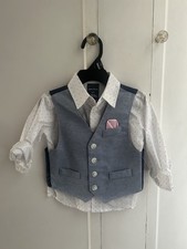 Nautica Toddler 24M Dress Shirt  Vest with Pocket Square   Boys Formal Outfit
