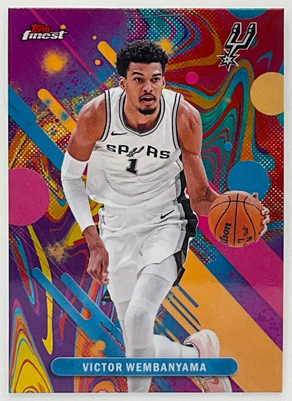 2025 Topps Finest Victor Wembanyama Oil Spill Spurs